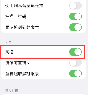 高坪苹果手机维修网点分享iPhone如何开启九宫格构图功能 