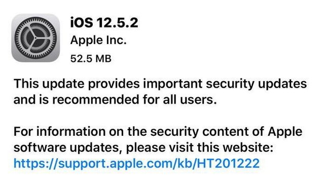 高坪苹果手机维修分享iOS12.5.2发布，建议所有老苹果用户安装 